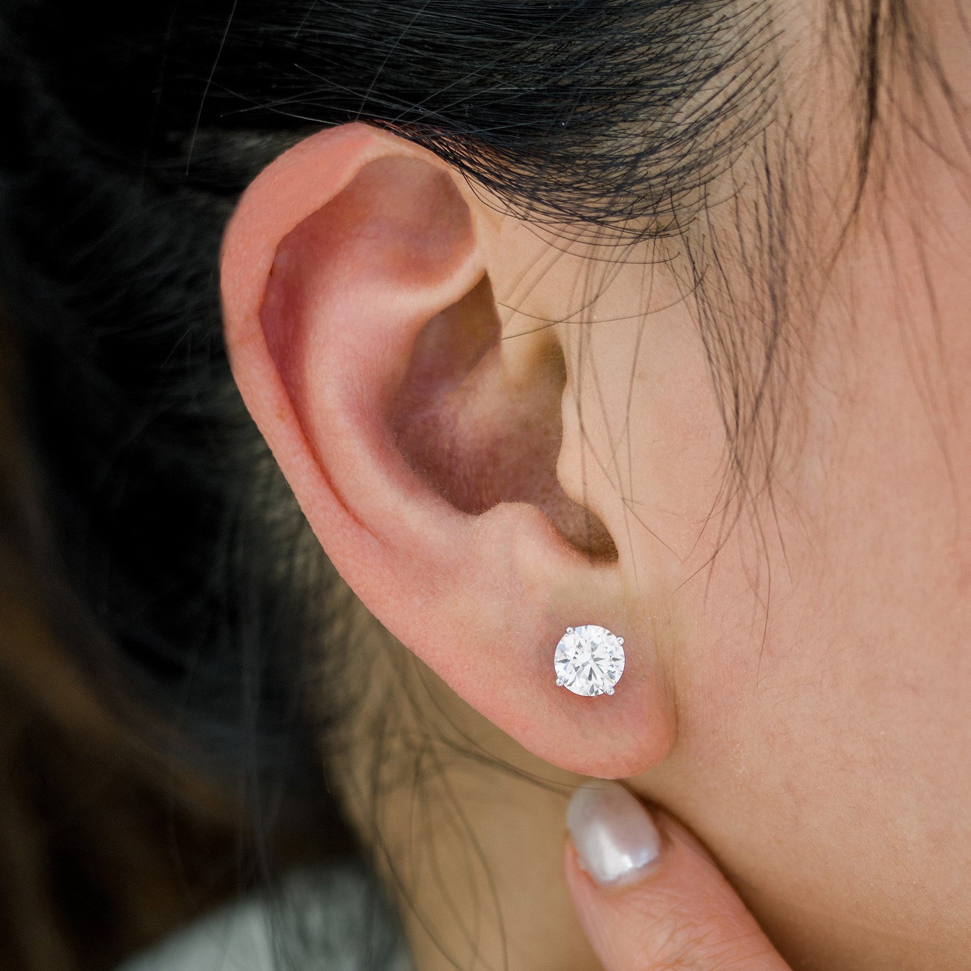 💎 Boucles d'Oreilles Diamants de Laboratoire 2,50 ct — Or Blanc 14 K
