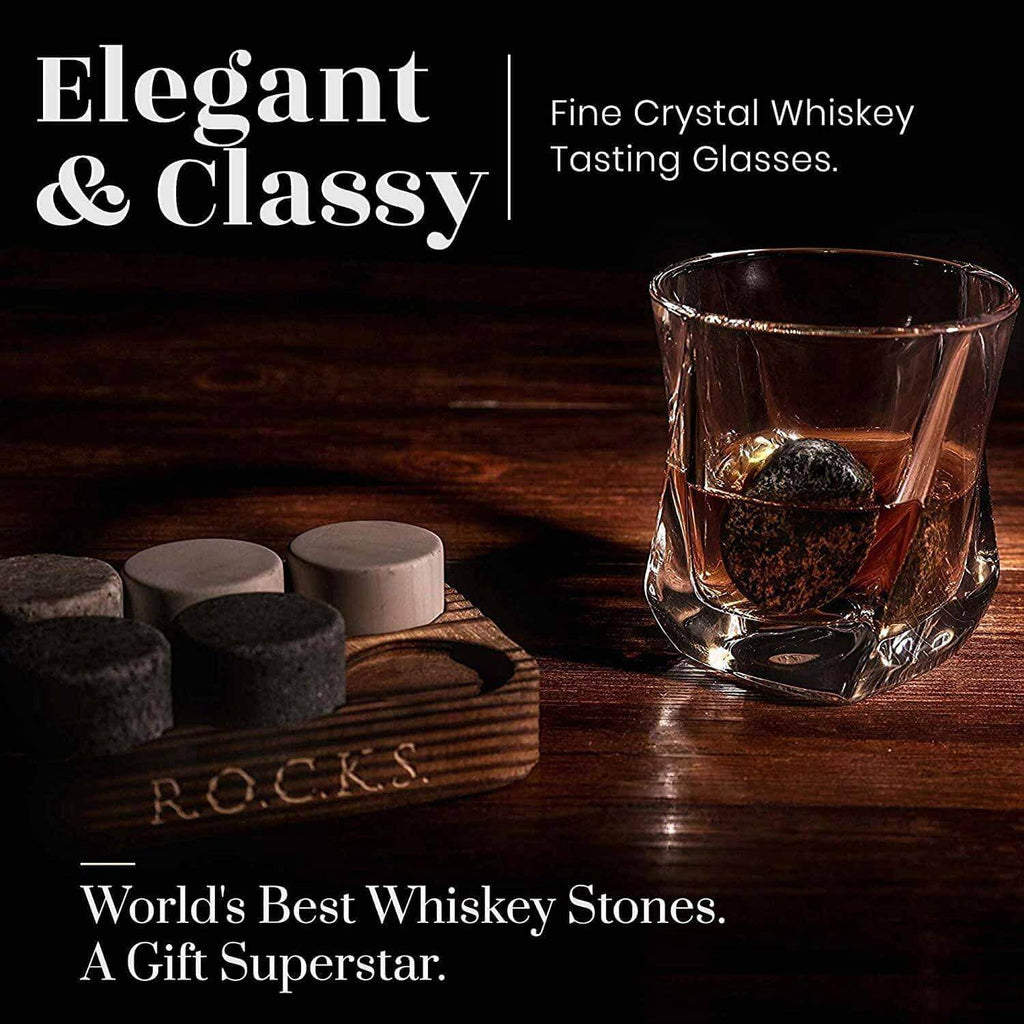 🥃 Coffret Dégustation Whisky — Verres Torsadés & Pierres à Whisky