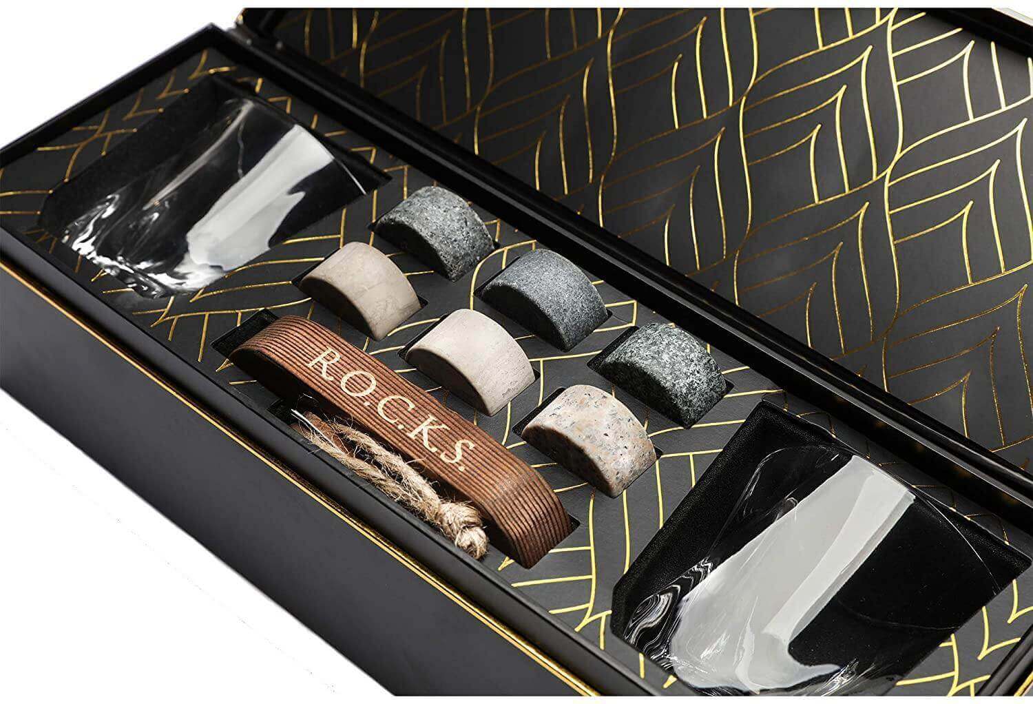 🥃 Coffret Dégustation Whisky — Verres Torsadés & Pierres à Whisky