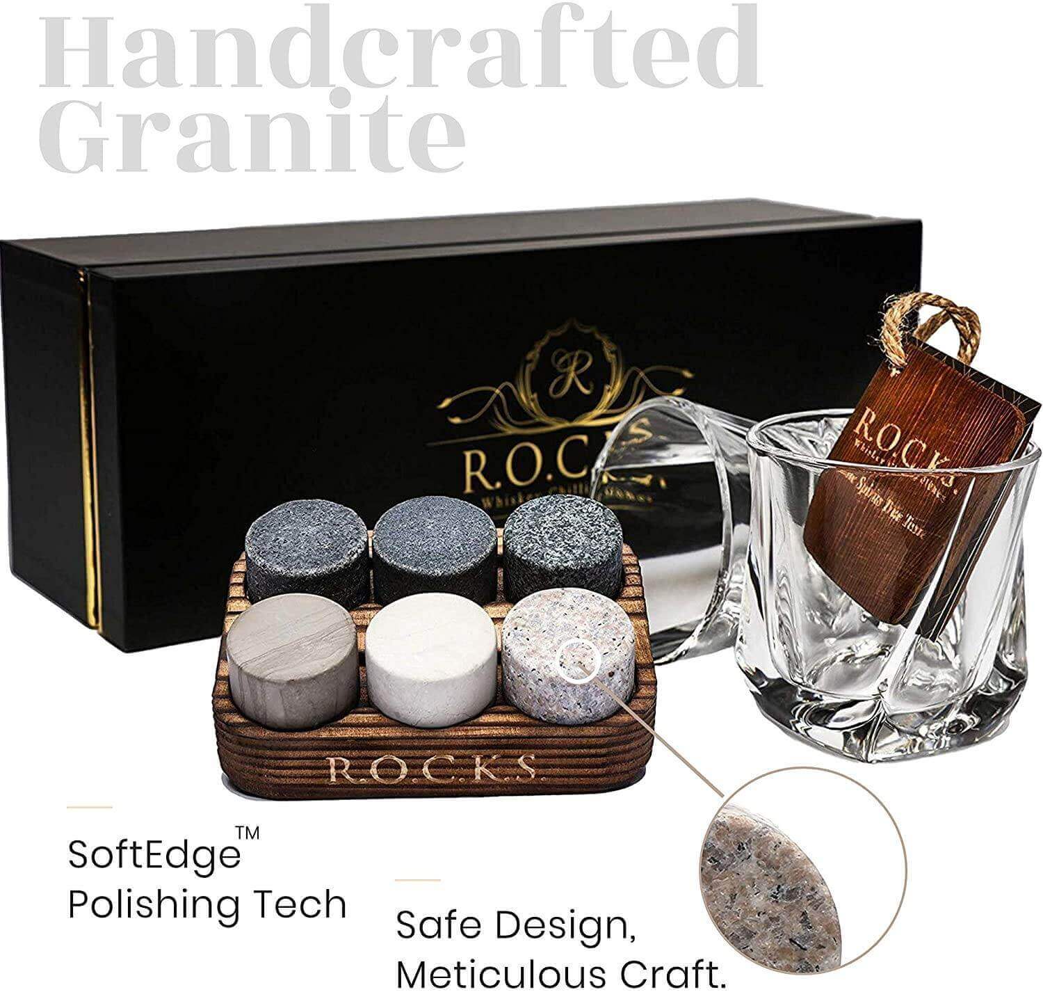 🥃 Coffret Dégustation Whisky — Verres Torsadés & Pierres à Whisky