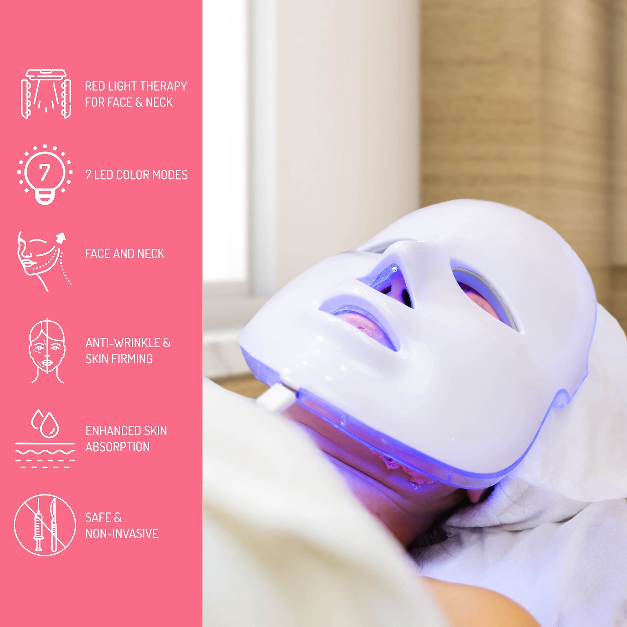✨ Masque LED Visage 7 Couleurs — Soin Éclat à la Maison