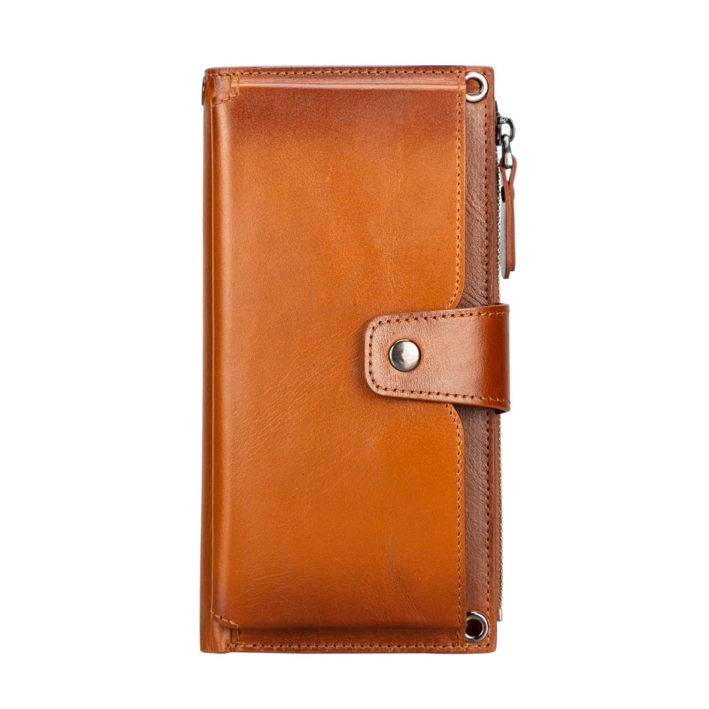 👛 Portefeuille-Bandoulière Femme en Cuir Véritable — 12 Cartes & Poche Téléphone