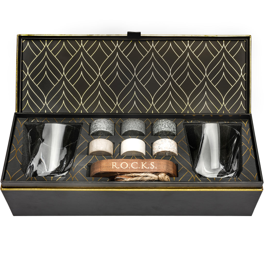 🥃 Coffret Dégustation Whisky — Verres Torsadés & Pierres à Whisky